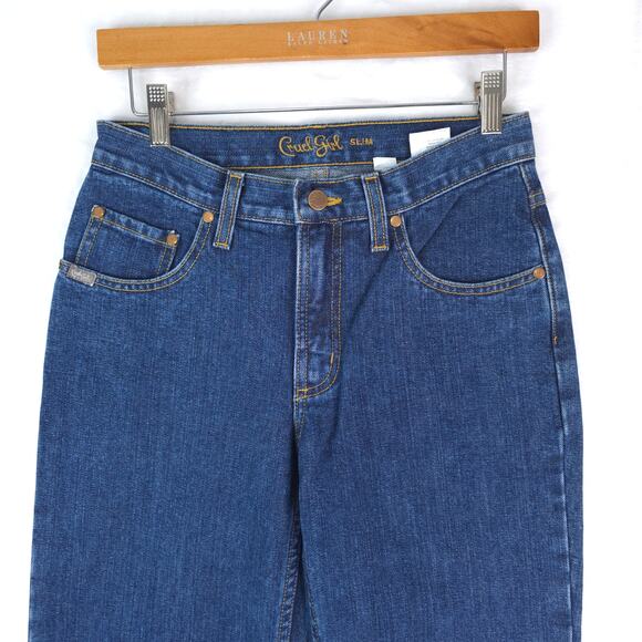 Cruel Girl Jeans Women 5R (28x32) Slim Blue Riding Jeans Mid Rise Dark Wash NWOT - Picture 4 of 14